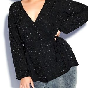 City Chic Bling Flirt Top